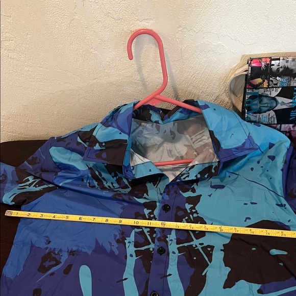 #0718+ Vintage Blue and Black Long Sleeve Shirt. - Picture 5 of 5